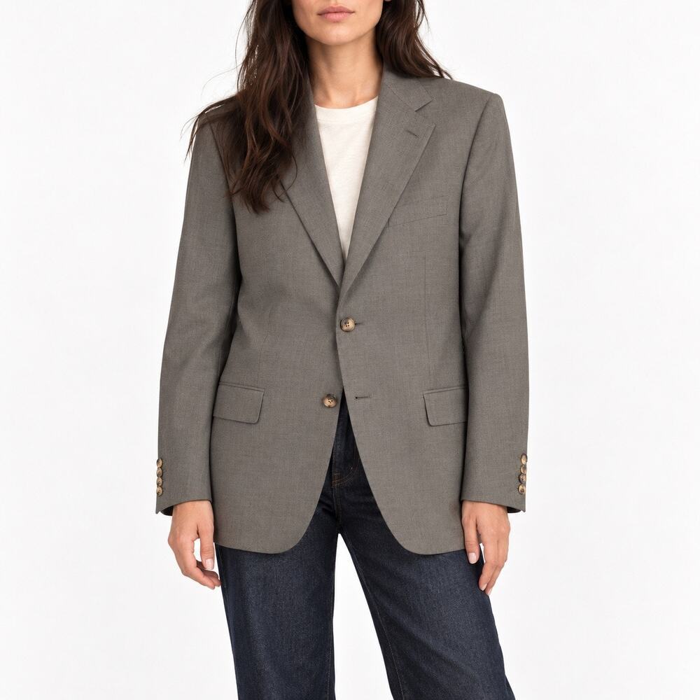 Oversized Gray Wool Blazer Ermenegildo Zegna Minimalist Menswear Tailoring